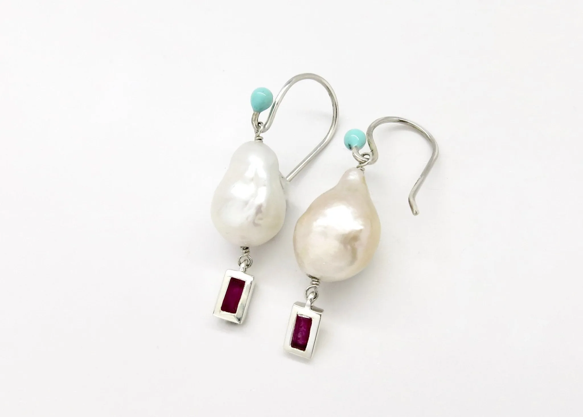 July (baroque pearl birthstone earrings)