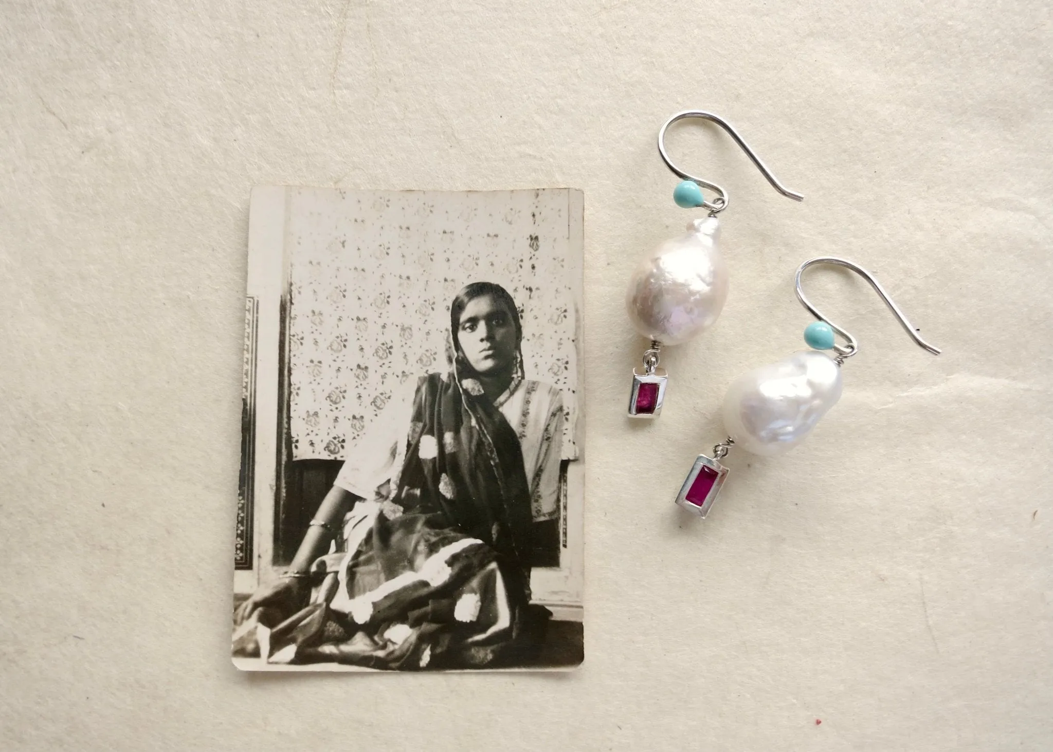 July (baroque pearl birthstone earrings)