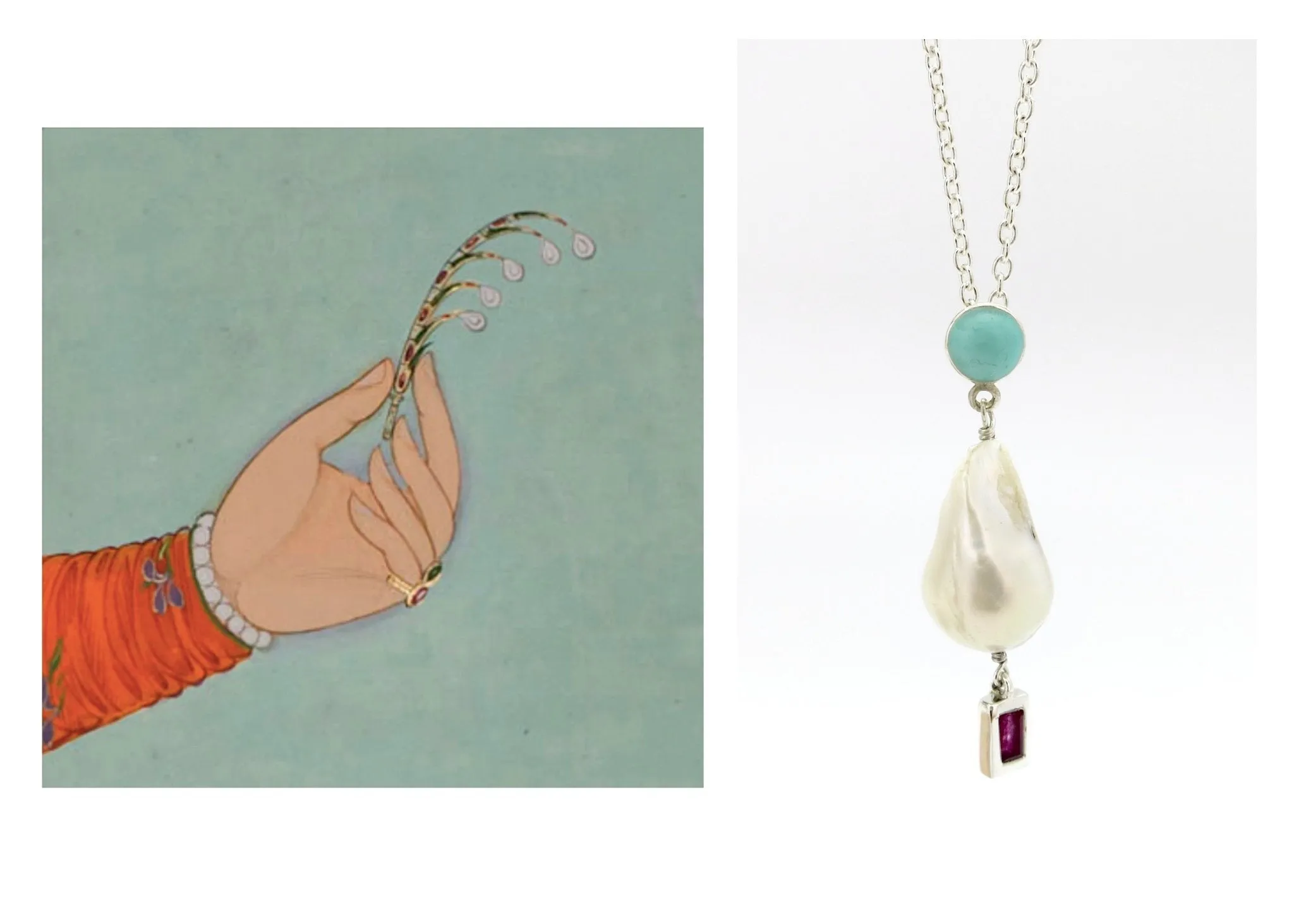July (baroque pearl birthstone necklace)