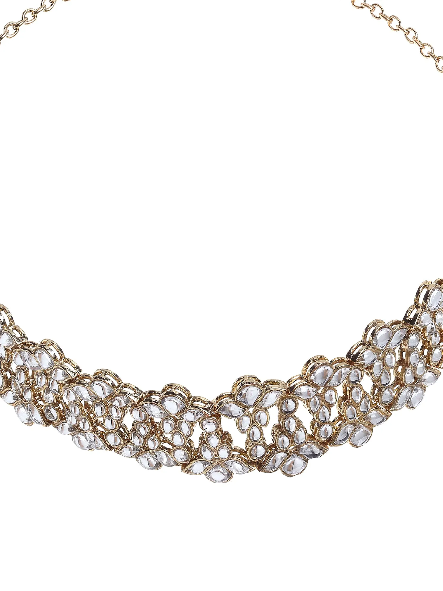 Karatcart Ethnic Gold Plated Kudan Studded Hairband