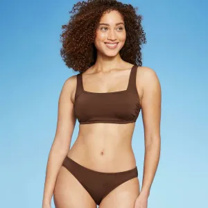 Kona Sol Women's Simple Square Neck Over The Shoulder Bikini Top