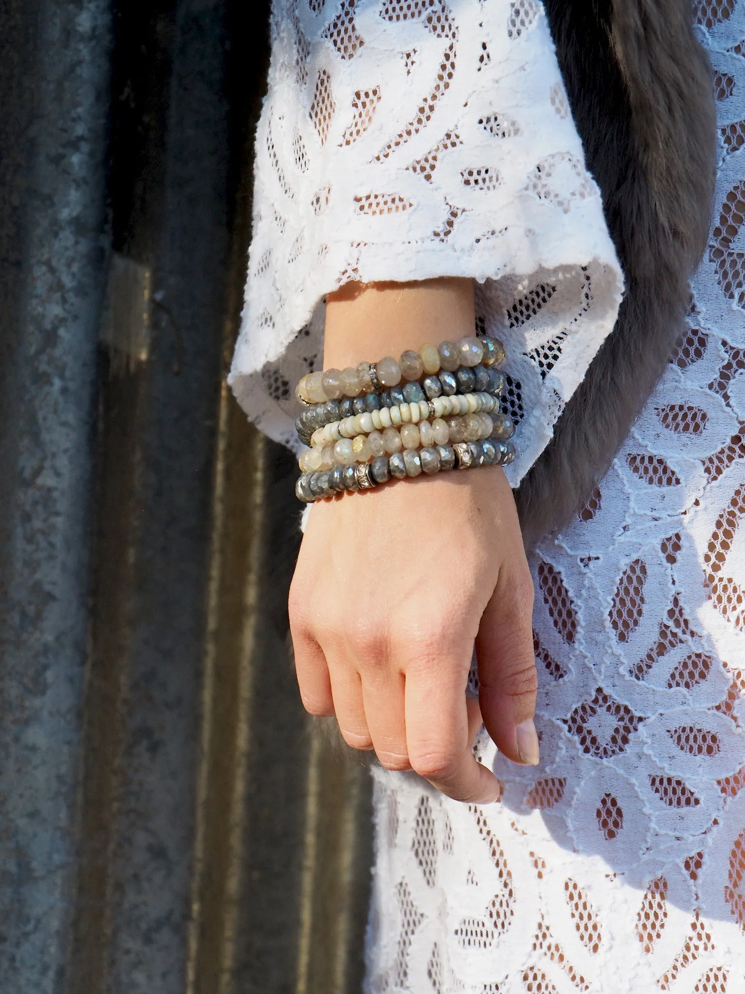 Large Monstone Rondelle Bracelet
