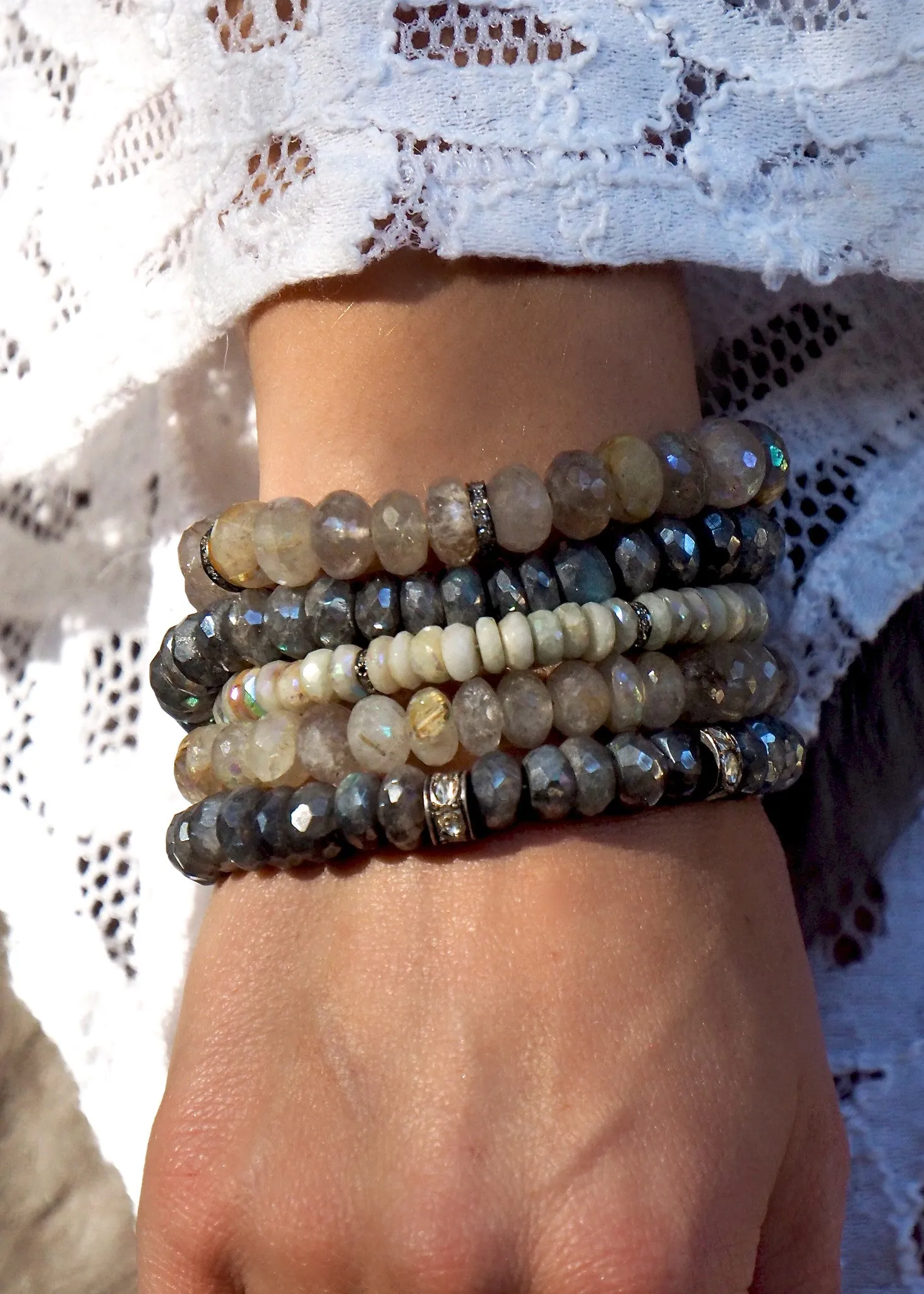 Large Monstone Rondelle Bracelet