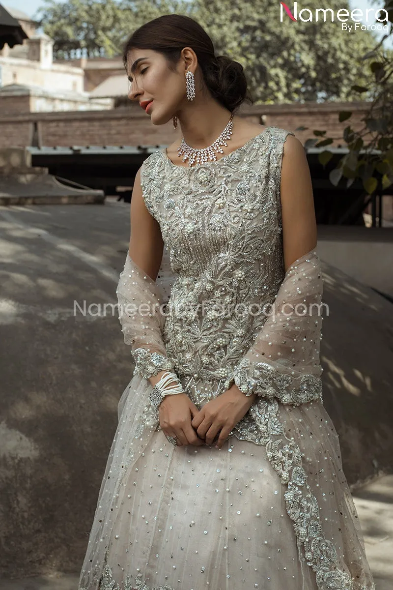 Latest Ivory Colored Bridal Lehenga in Pakistan #BS145