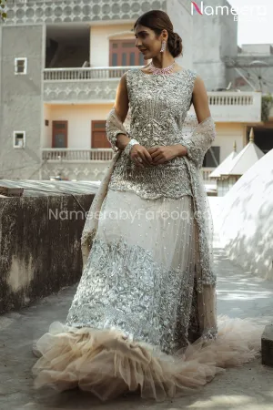 Latest Ivory Colored Bridal Lehenga in Pakistan #BS145