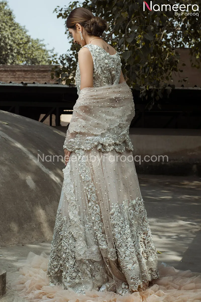 Latest Ivory Colored Bridal Lehenga in Pakistan #BS145