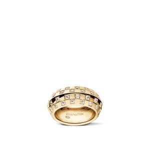 Le Damier De Louis Vuitton Ring, Yellow Gold and Diamonds