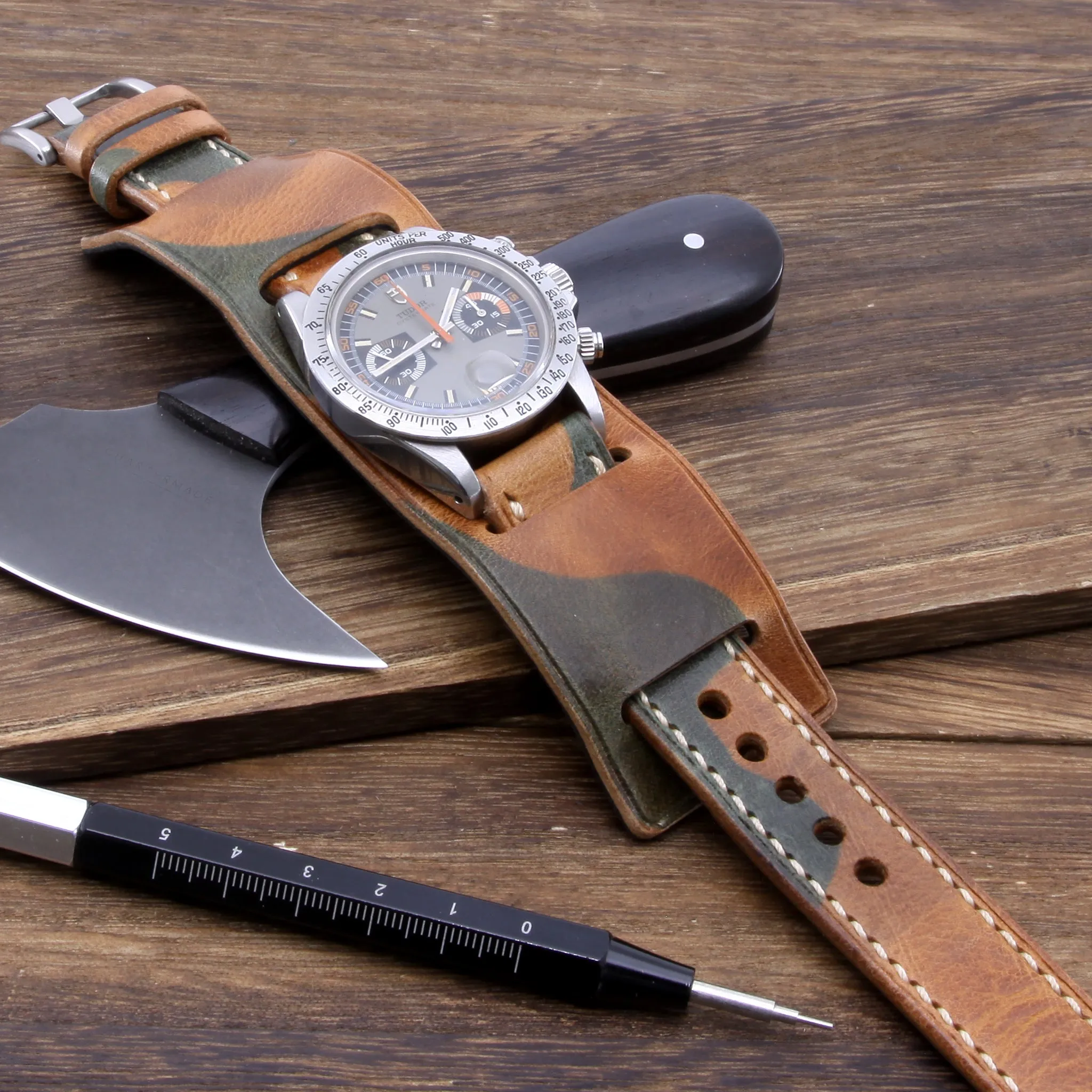 Leather Bund Pad, Newman Style Military 101