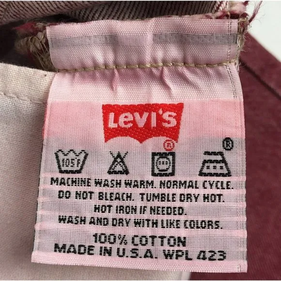 Levis 501 For Women 32x32 Red Jeans Vintage Button Fly Straight Leg Made In USA