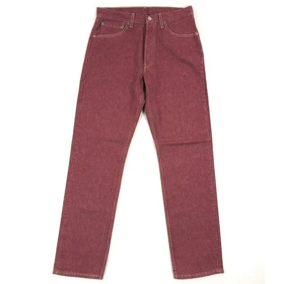 Levis 501 For Women 32x32 Red Jeans Vintage Button Fly Straight Leg Made In USA