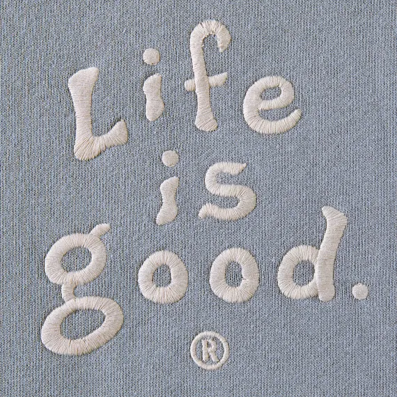 Life is Good Men's LIG Vintage Wordmark Stacked Simply True Fleece Hoodie