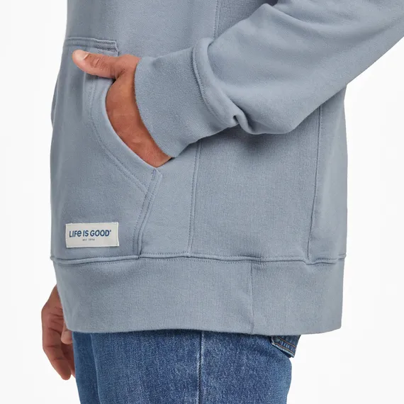 Life is Good Men's LIG Vintage Wordmark Stacked Simply True Fleece Hoodie