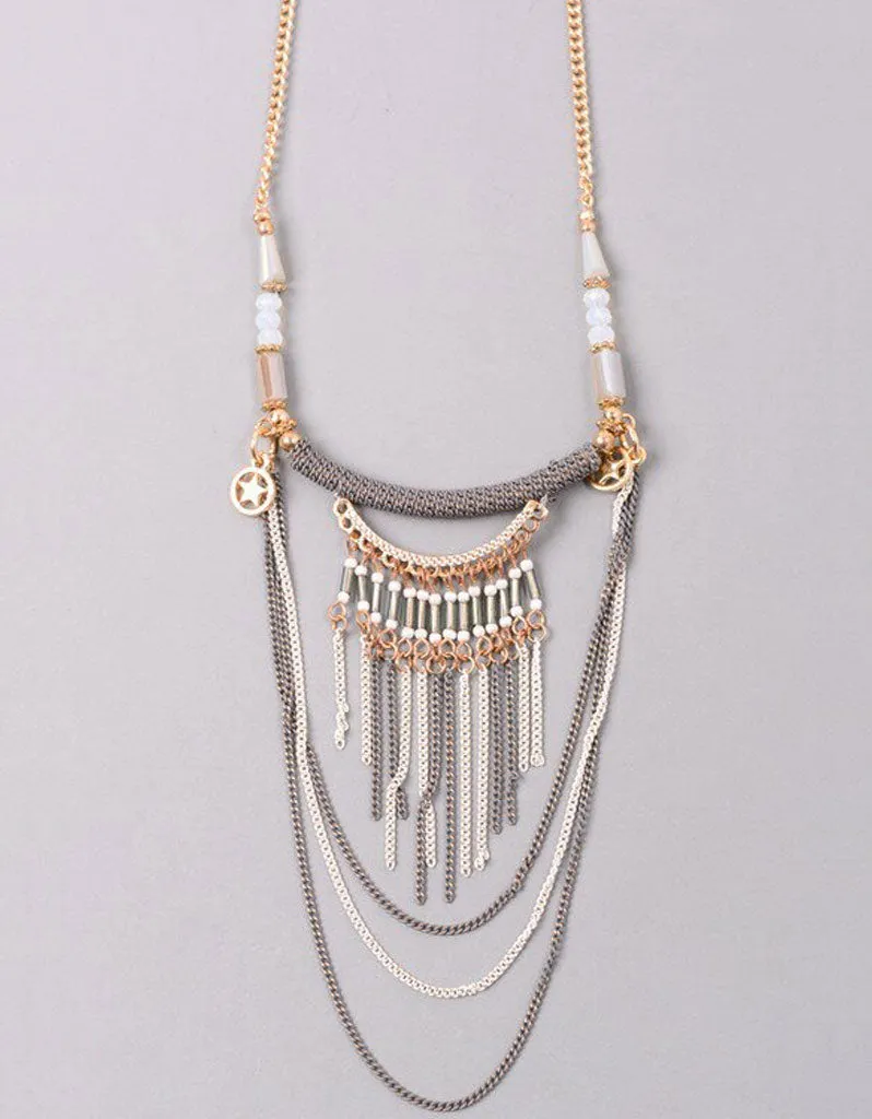Luxe Military Short Necklace in Black