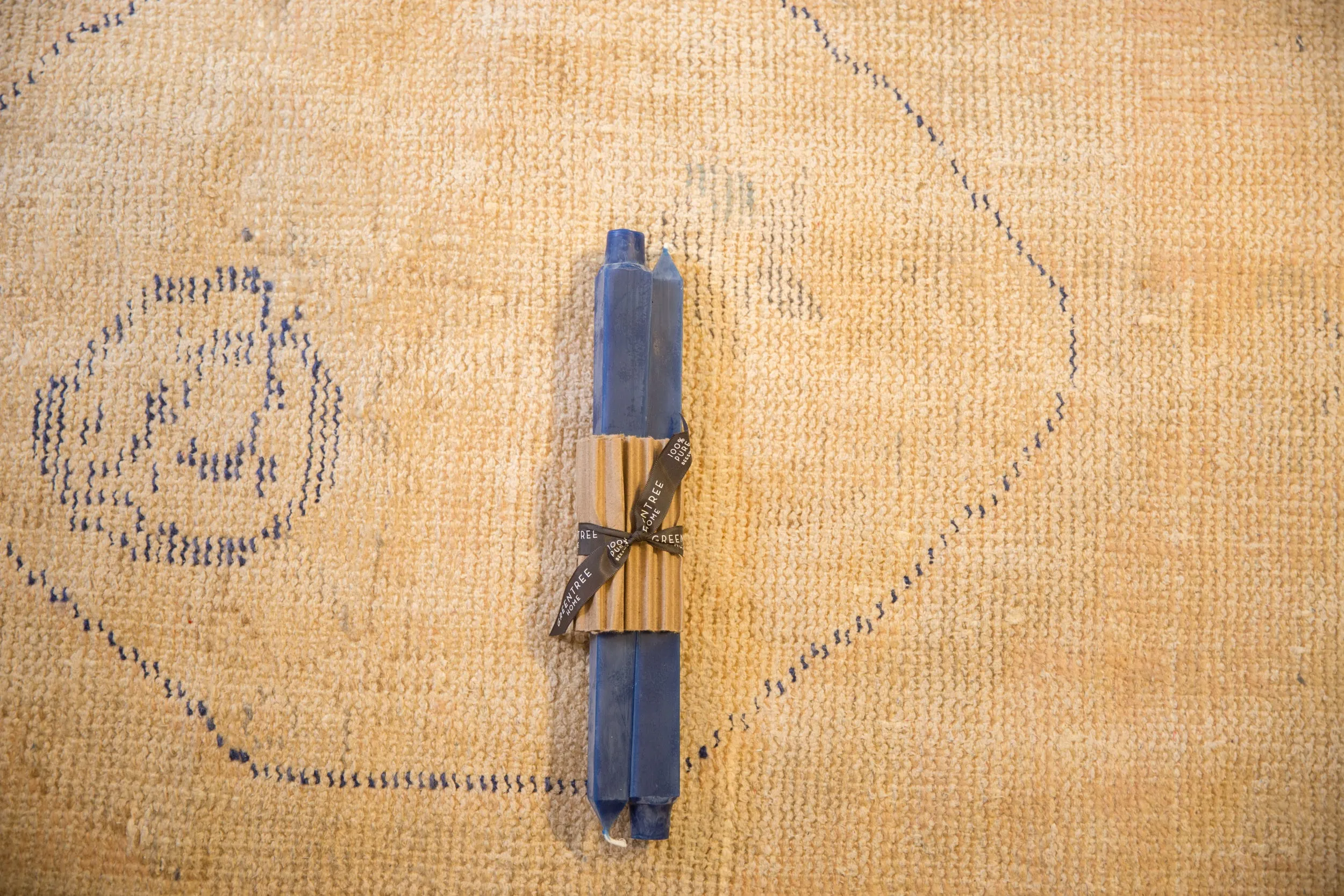 Made in NY Beeswax Candle Square Cobalt Blue Tapers