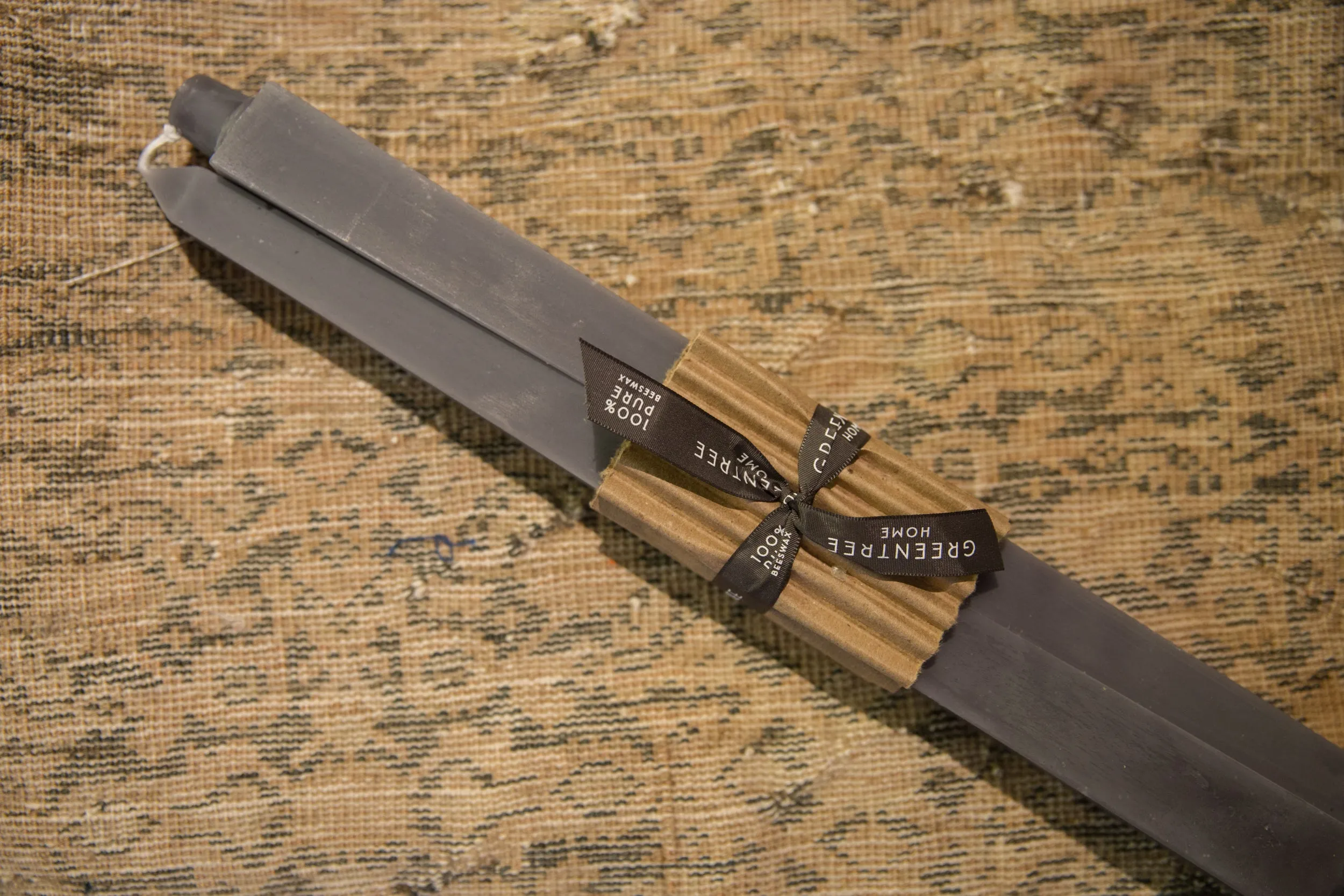 Made in NY Beeswax Candle Square Extra Large Gray Tapers