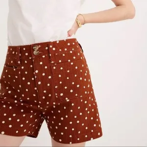 Madewell Emmett Patch Pocket Shorts in Inkspot Dots
