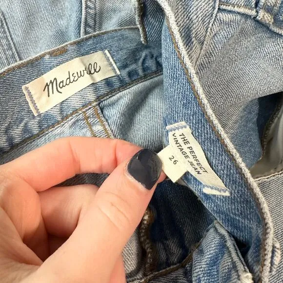 Madewell The Perfect Vintage Jeans Floral Embroidered Edition in Constance Blue