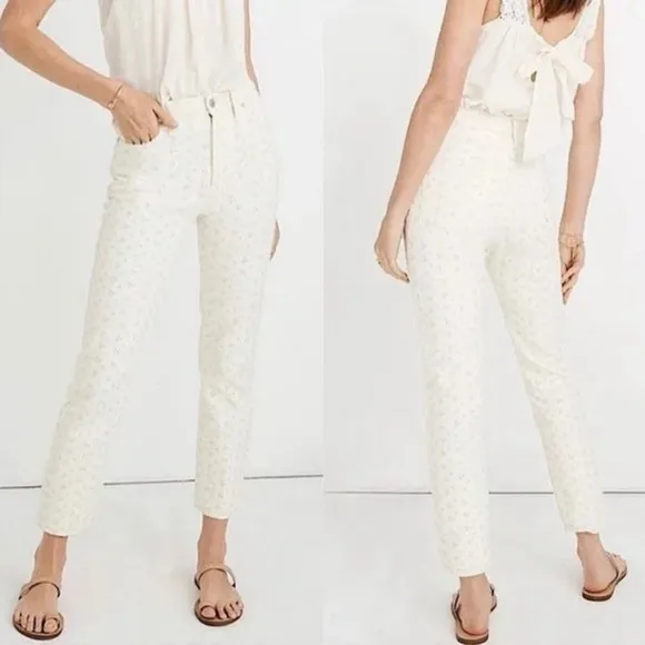 Madewell Womens The Perfect Vintage Jean Embroidered Eyelet Edition Pearl Ivory