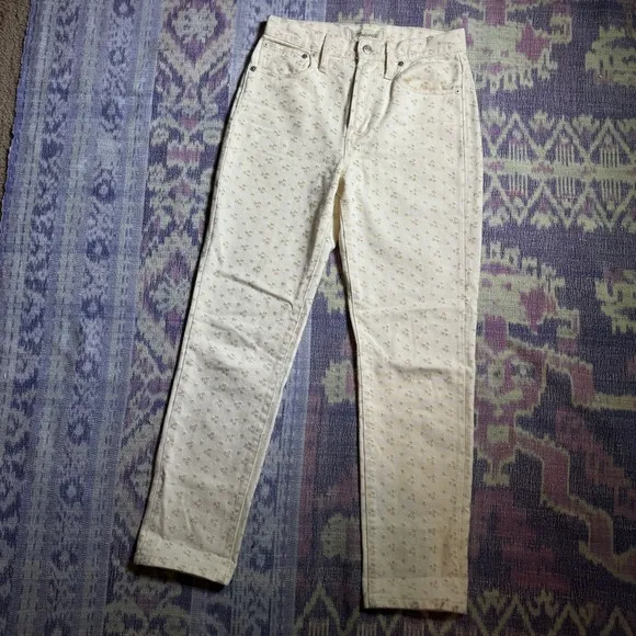 Madewell Womens The Perfect Vintage Jean Embroidered Eyelet Edition Pearl Ivory