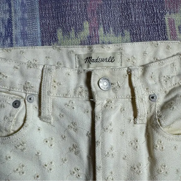 Madewell Womens The Perfect Vintage Jean Embroidered Eyelet Edition Pearl Ivory