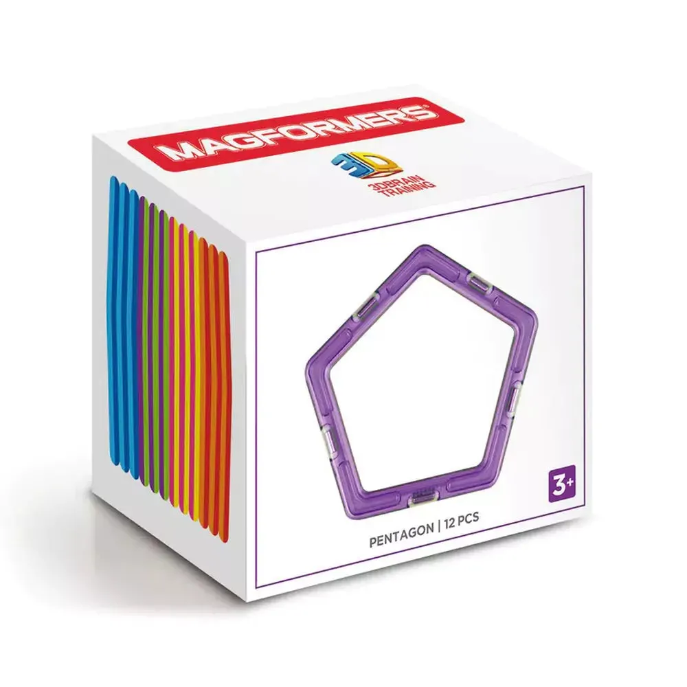 Magformers Pentagon Set - Joc magnetic de construcție, 12 piese (pentagoane)