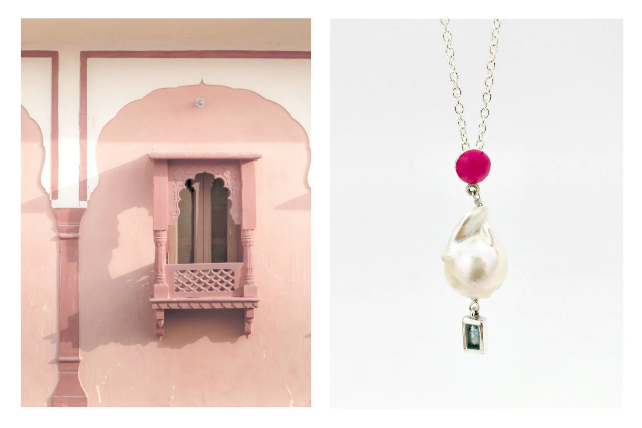 March (baroque pearl birthstone necklace)