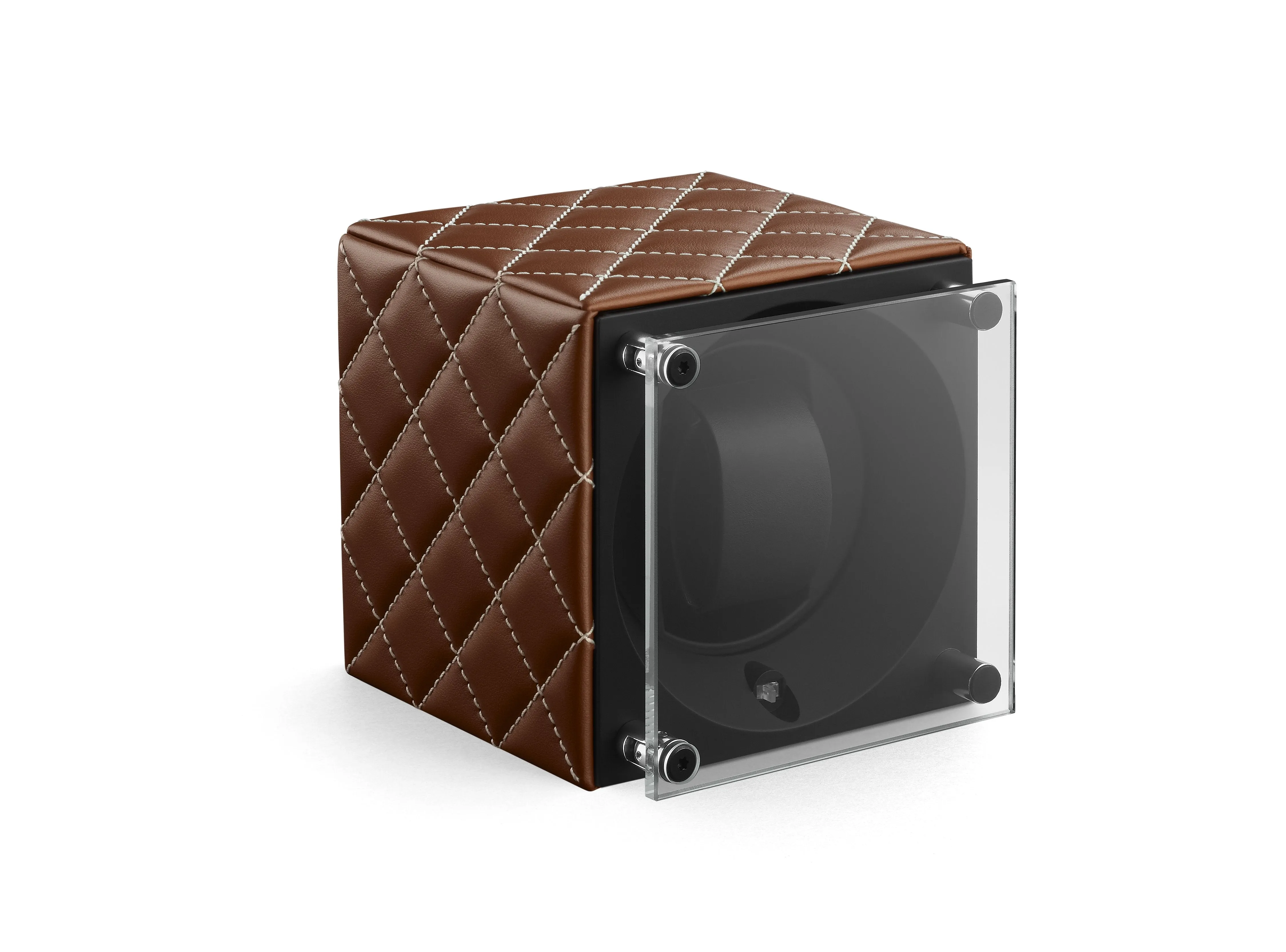 Masterbox Single Tan Toledo Leather White Matelassè Stitches