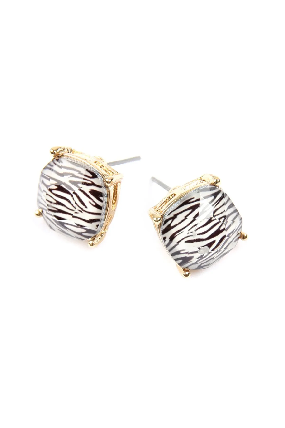 Matte Cushion Cut Post Earrings- 5 Colors
