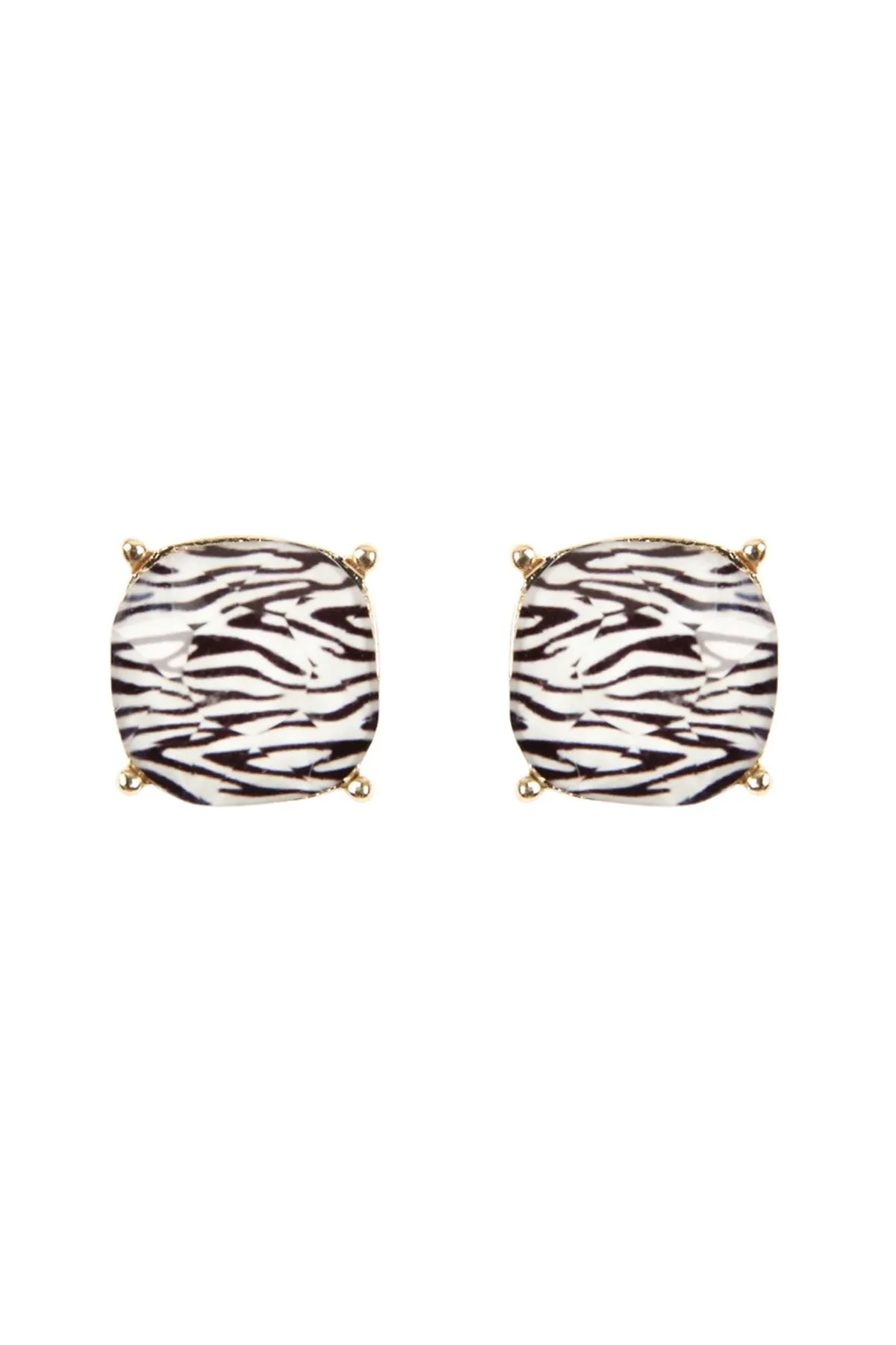 Matte Cushion Cut Post Earrings- 5 Colors