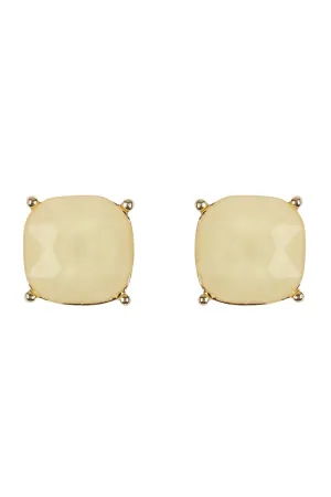 Matte Cushion Cut Post Earrings- 5 Colors