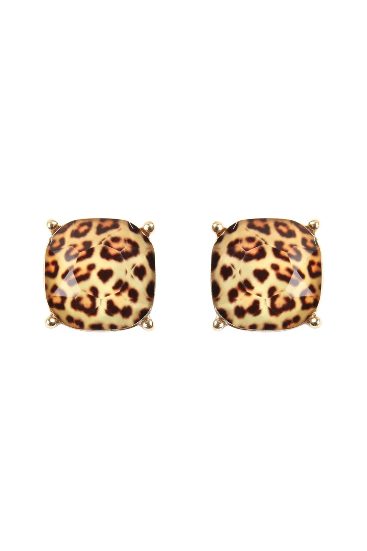 Matte Cushion Cut Post Earrings- 5 Colors