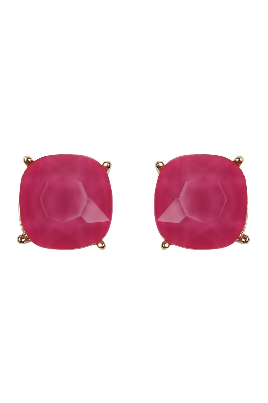 Matte Cushion Cut Post Earrings- 5 Colors