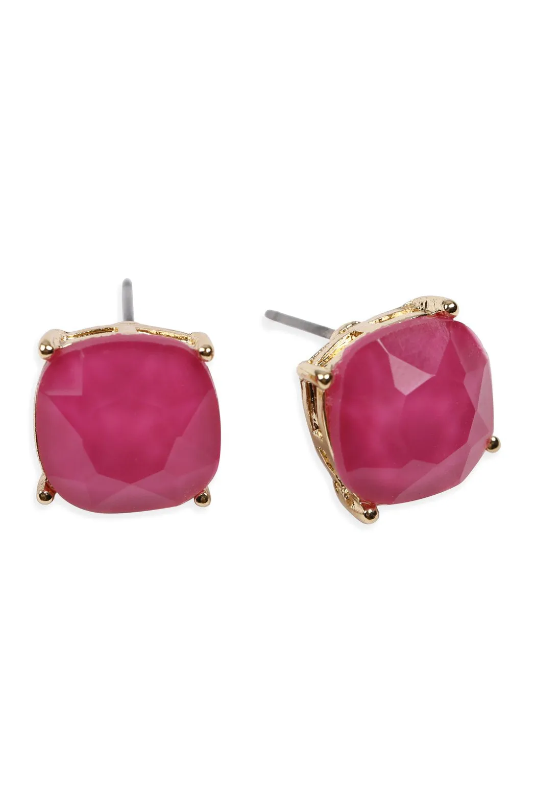 Matte Cushion Cut Post Earrings- 5 Colors