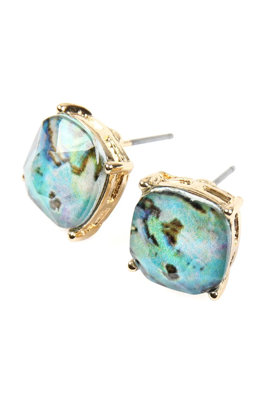 Matte Cushion Cut Post Earrings- 5 Colors