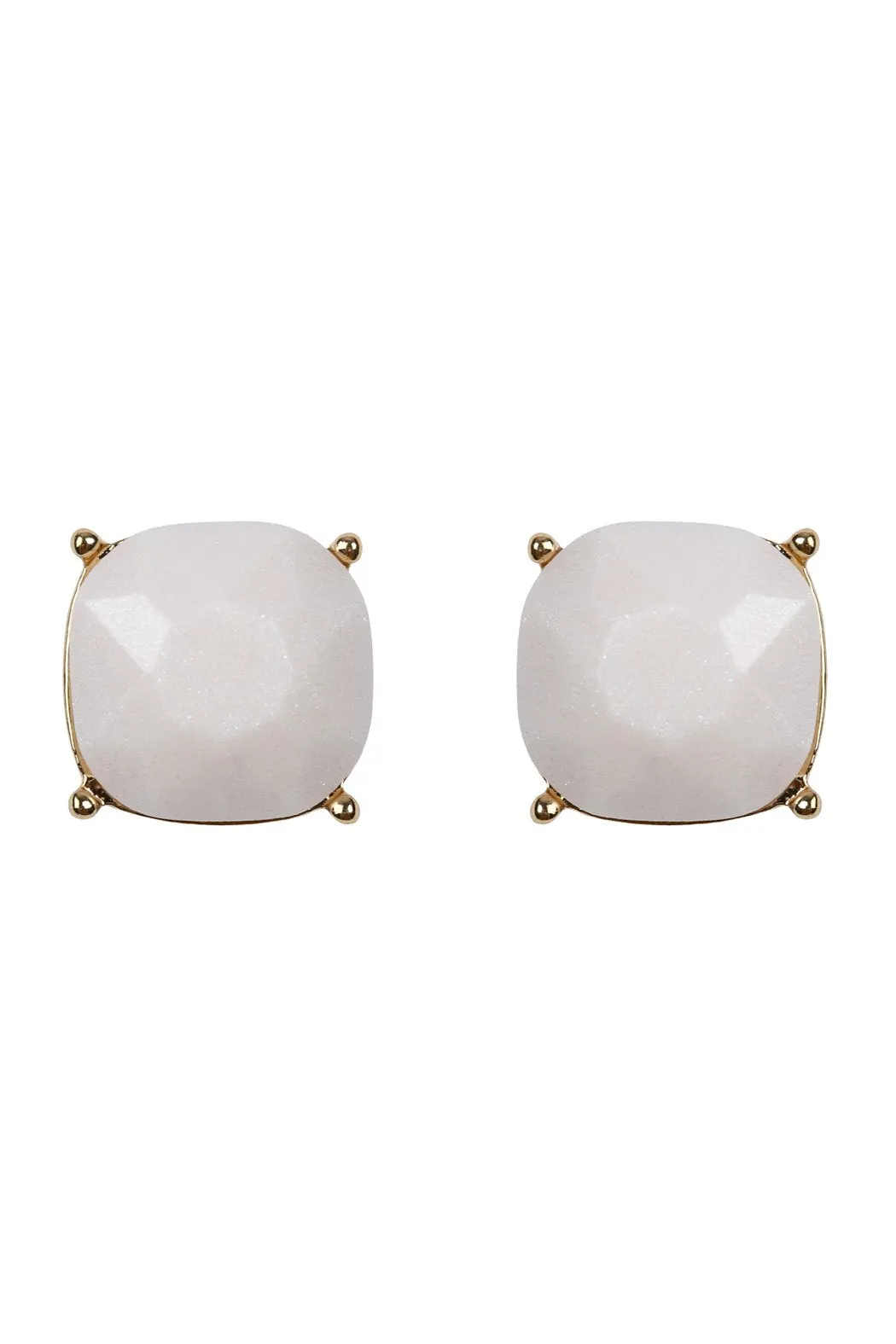Matte Cushion Cut Post Earrings- 5 Colors