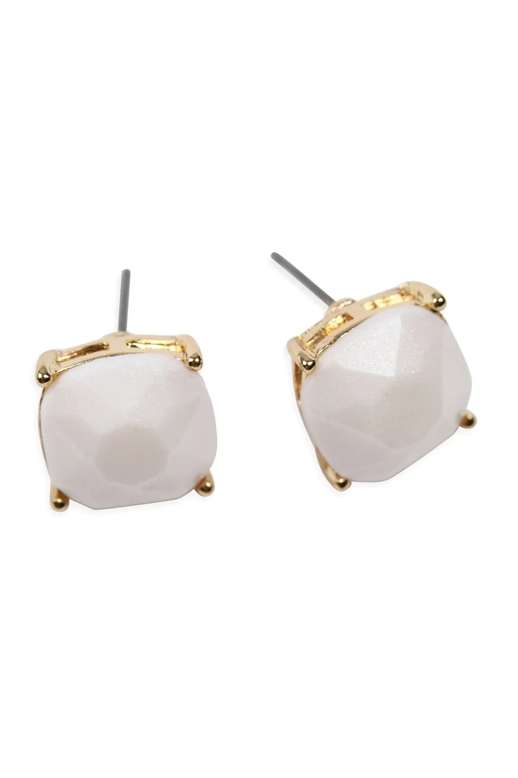 Matte Cushion Cut Post Earrings- 5 Colors