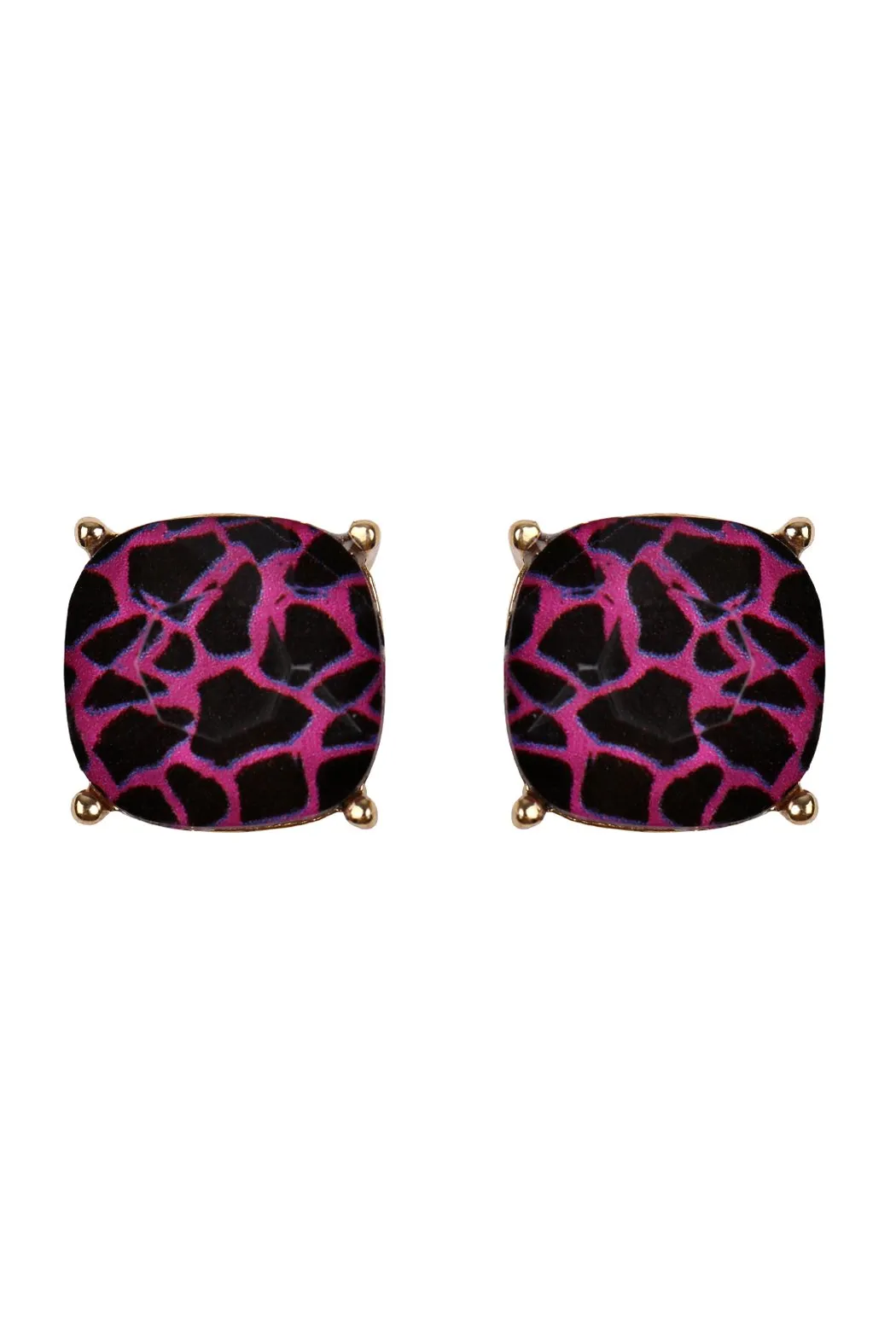 Matte Cushion Cut Post Earrings- 5 Colors