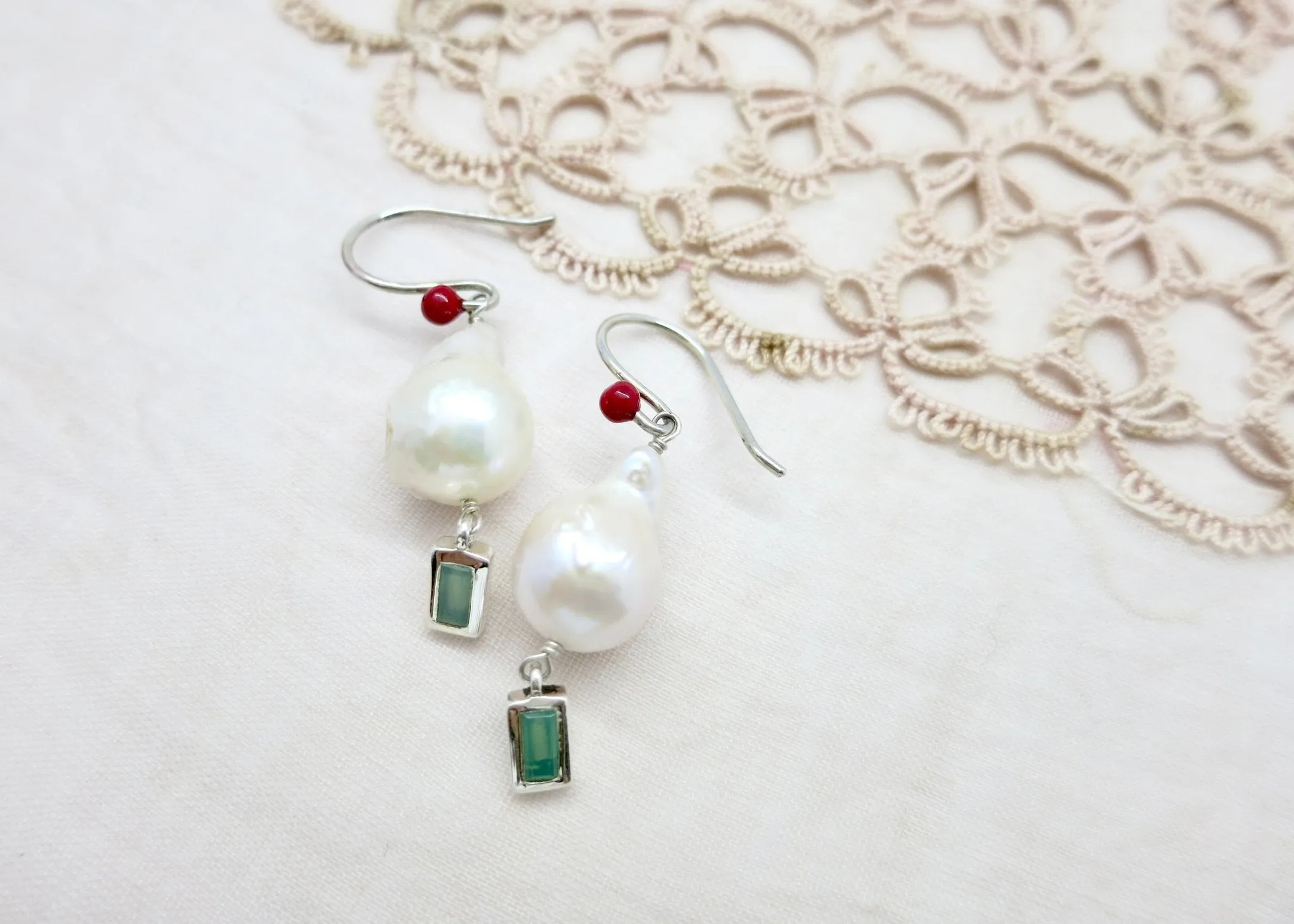 May (baroque pearl birthstone earrings)