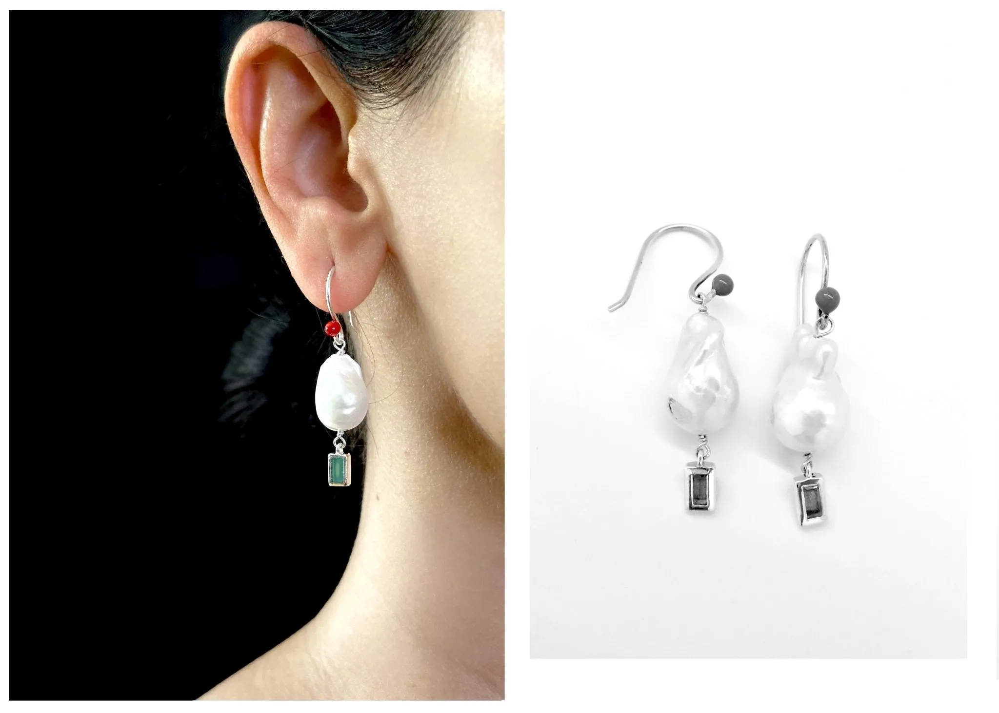 May (baroque pearl birthstone earrings)