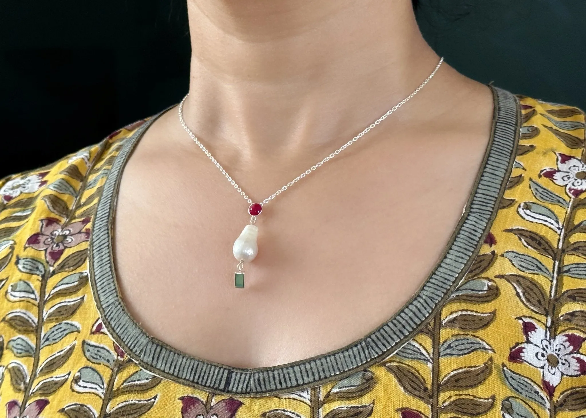 May (baroque pearl birthstone necklace)