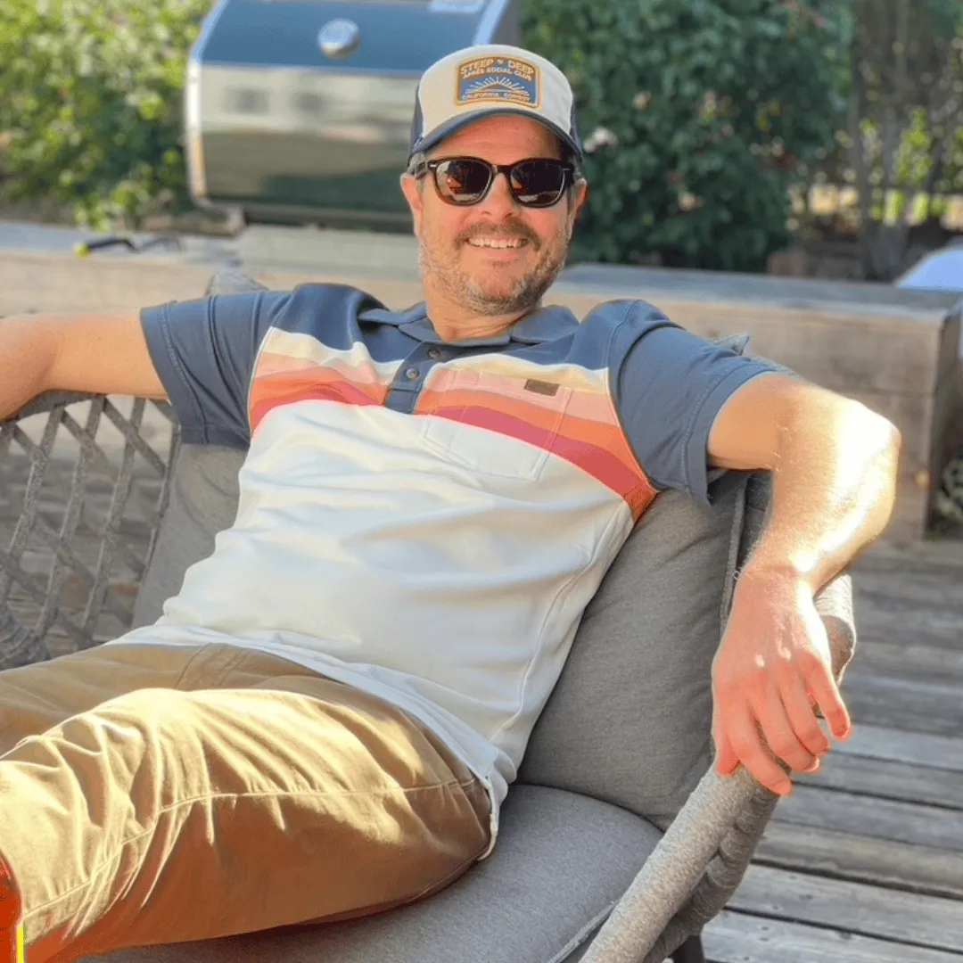Men’s Polo -  Surfstripe, Sunset