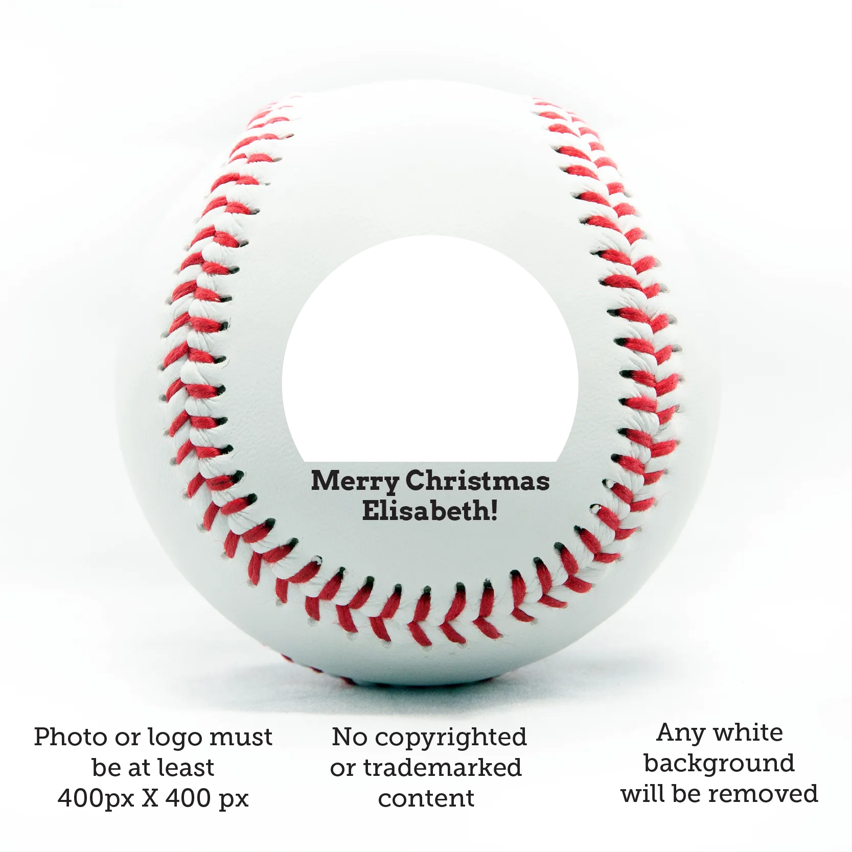 Merry Christmas, Printed Baseball