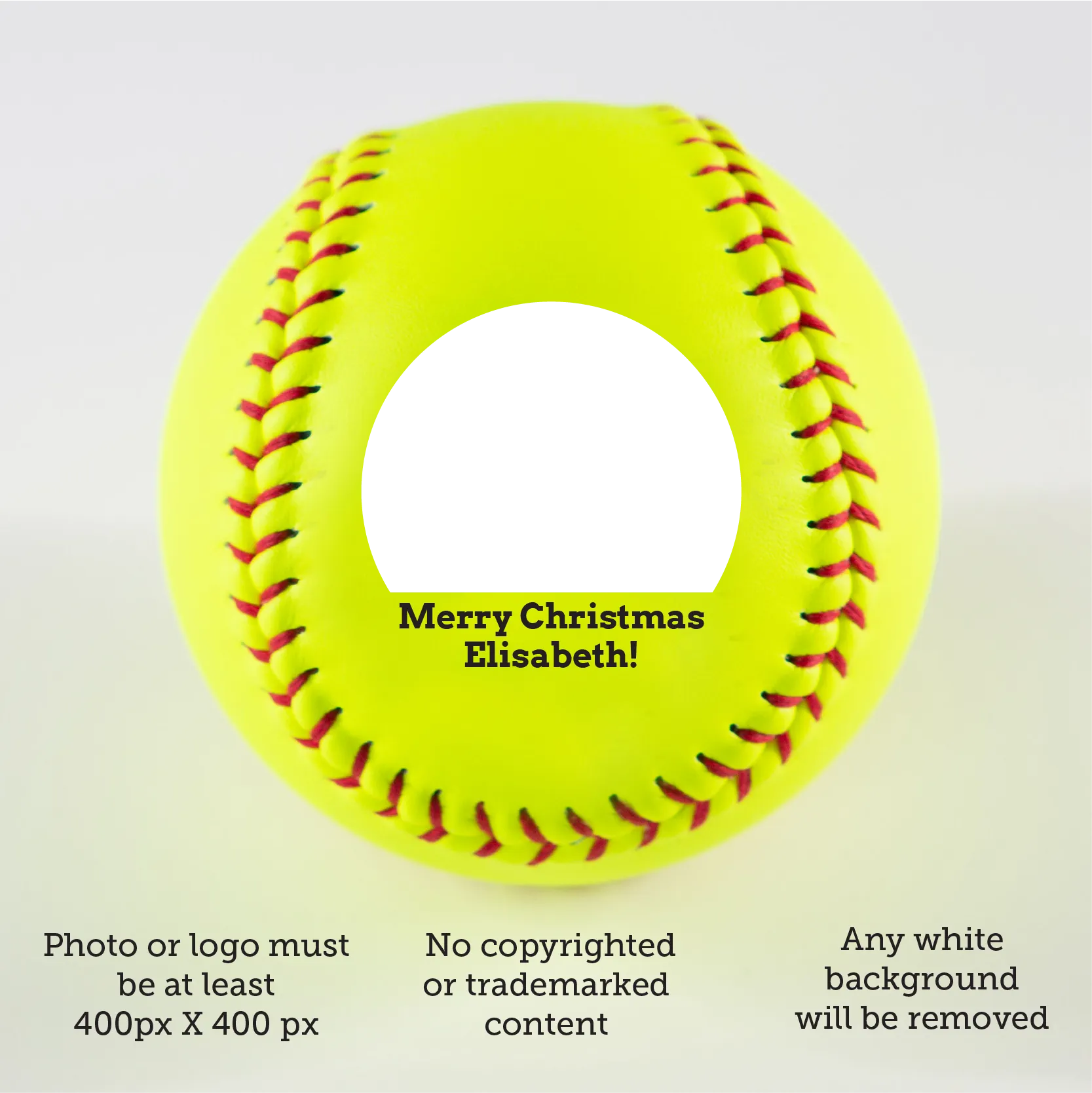 Merry Christmas, Printed Softball