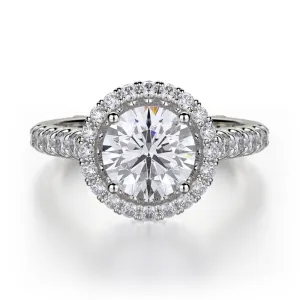 Michael M European Style Halo Diamond Engagement Ring R440-2