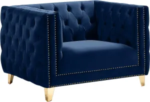 Michelle Navy Velvet Chair