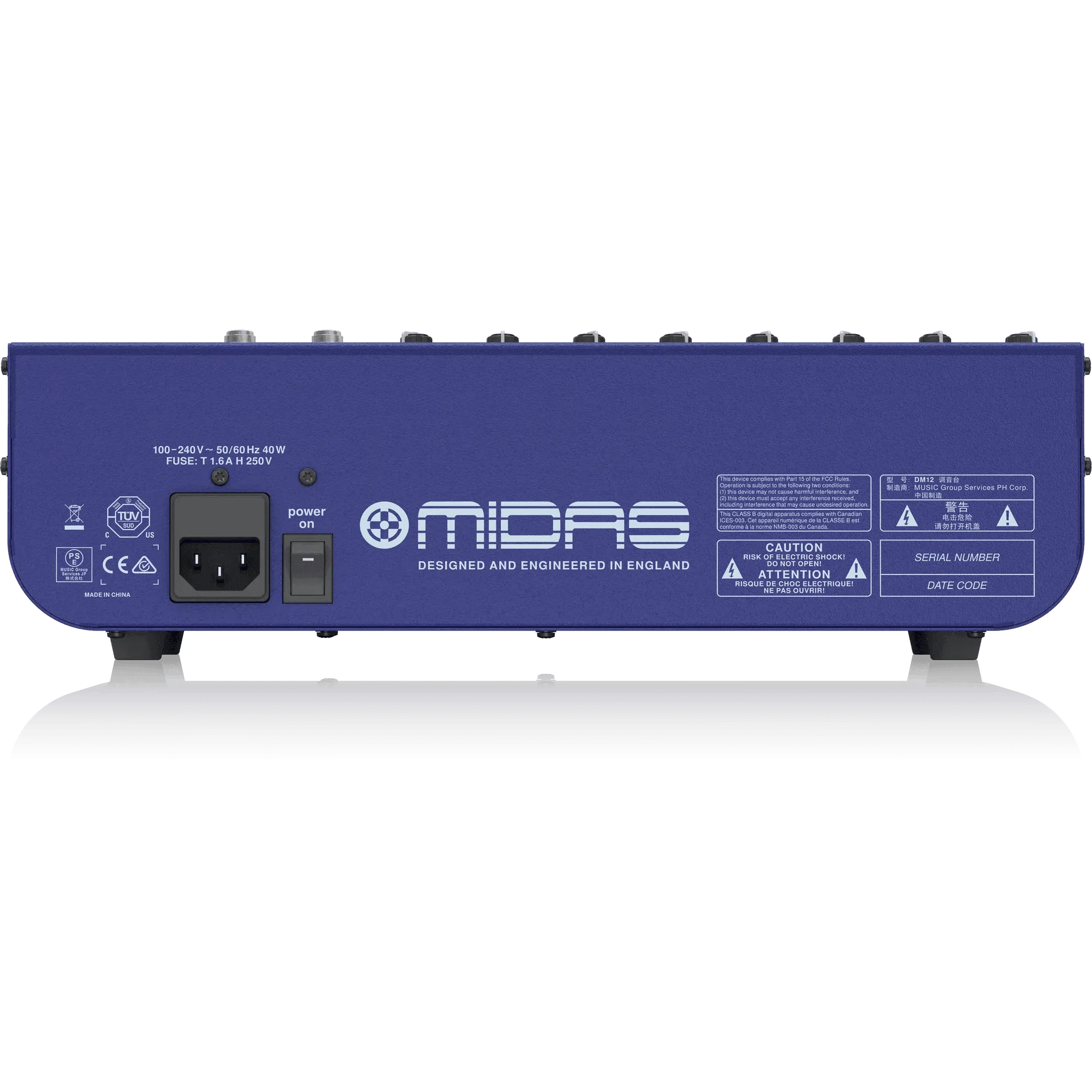 Midas DM12 12 Input Analogue Live and Studio Mixer with Midas Microphone Preamplifiers