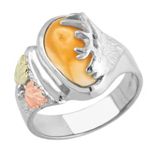 Monarch - Sterling Silver Ladies Elk Ivory Ring