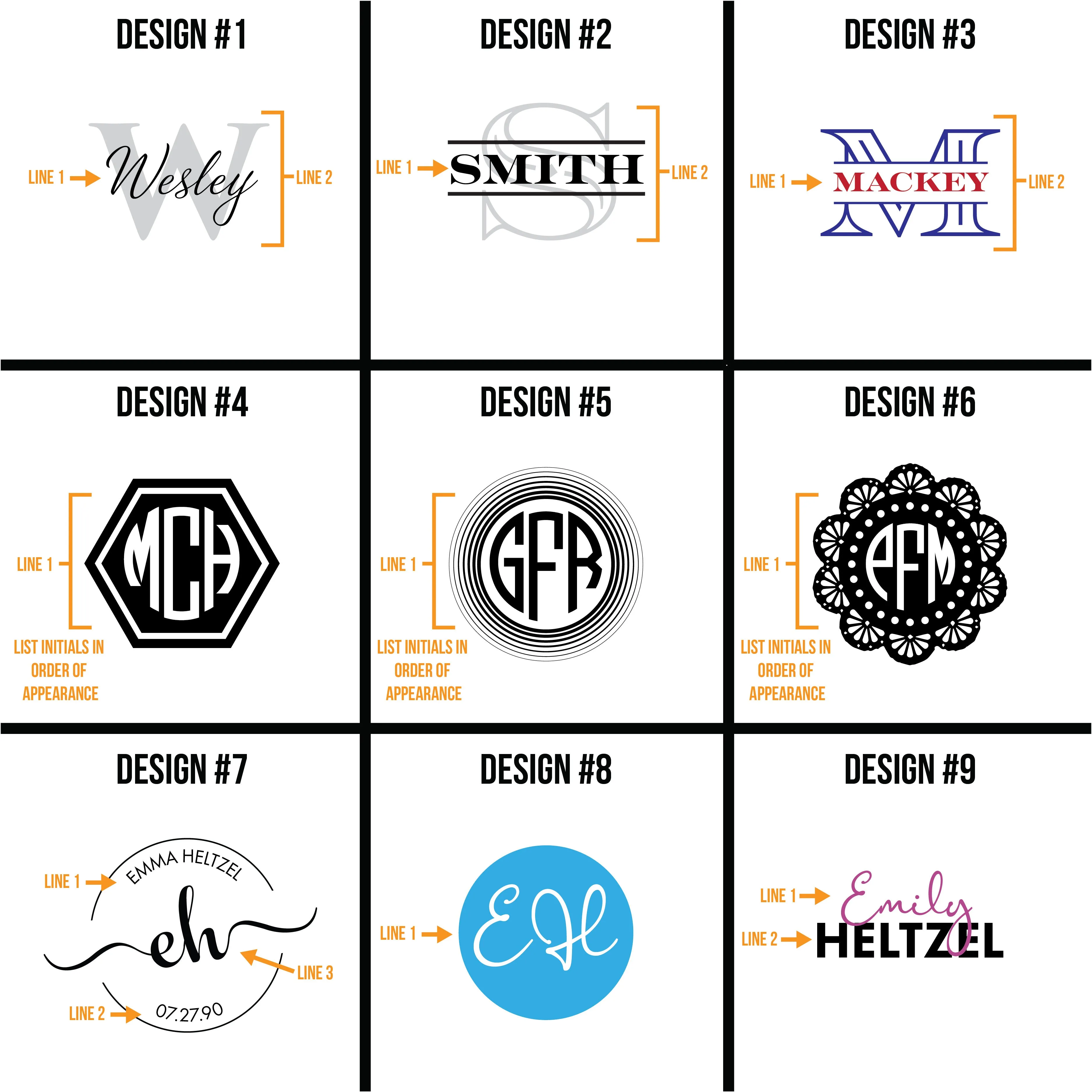 Monogram & Initial Designs, Printed Golf Balls