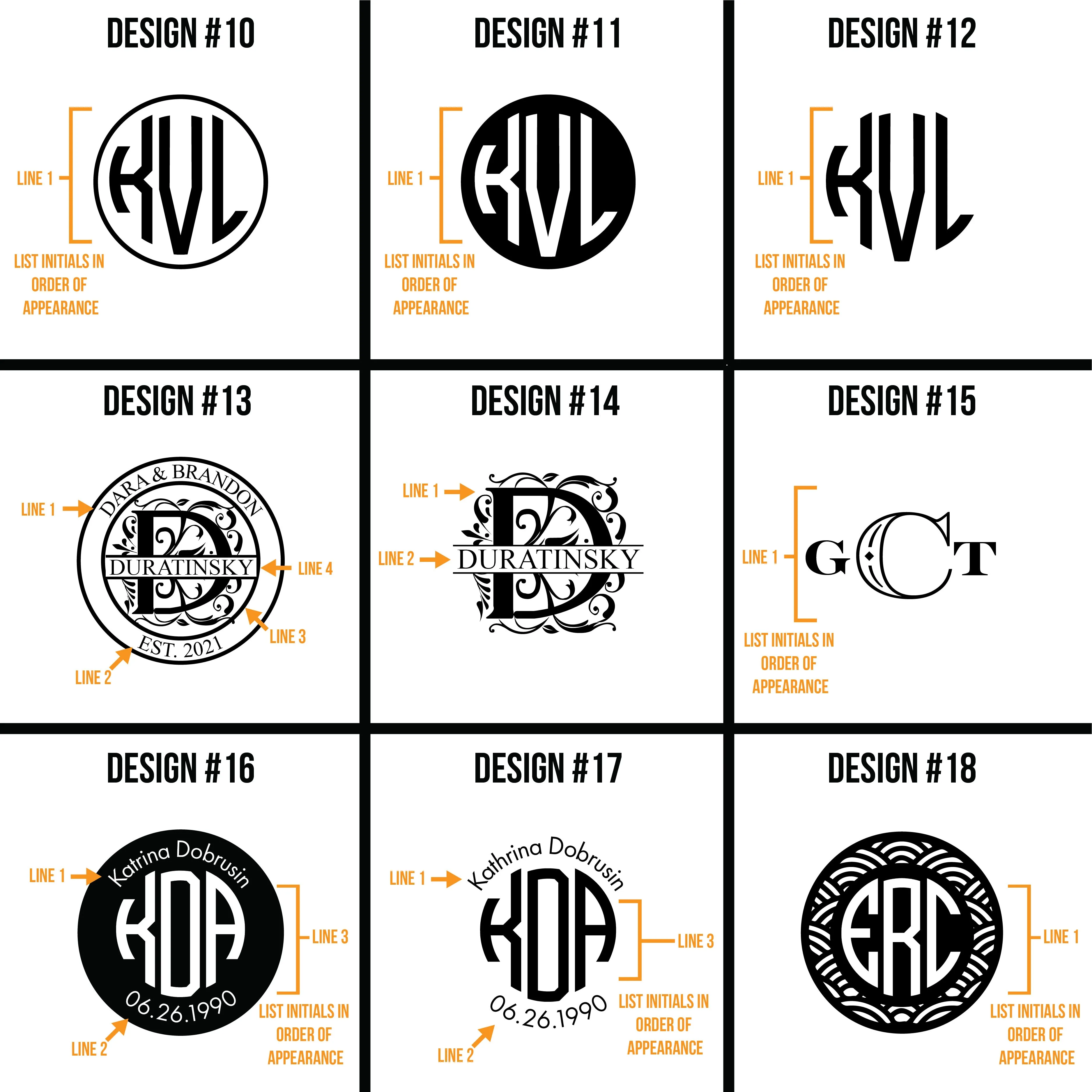 Monogram & Initial Designs, Printed Golf Balls