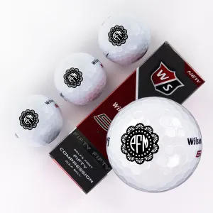Monogram Flower Petal, Printed Golf Balls